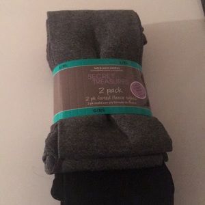 2 pk footed fleece tights,L/XL